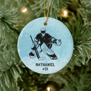 IJshockey doelman monogram Keramisch Ornament