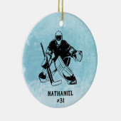 IJshockey doelman monogram Keramisch Ornament (Rechts)