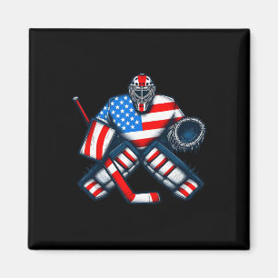 IJshockey doelman speler Usa vlag vintage Magneet