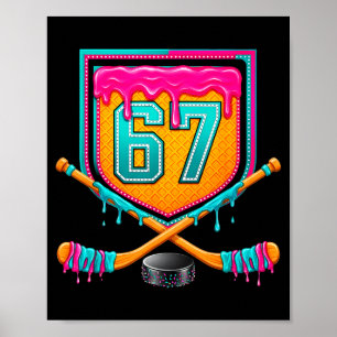IJshockey druppel nummer 67 IJshockeyspeler Poster