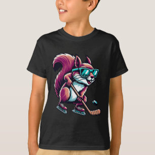 IJshockey Eekhoorn Cool Gles Schaatsen T-shirt