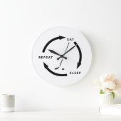 IJshockey Eet Slaap Herhaal Sportfan Uitdrukking Grote Klok (Huis)