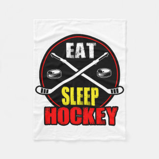 IJshockey Eet Slaap Hockey  Fleece Deken