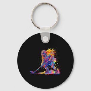 IjsHockey En IJshockey Grafisch Vrouwen; Tiener Me Sleutelhanger