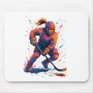 IJshockey en IJshockey Grafische Vrouwen Muismat
