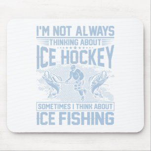 IjsHockey En Ijsvissen Grappige Visser Humor Muismat