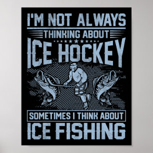 IjsHockey En IJsvissen Grappige Visser Humor Poster