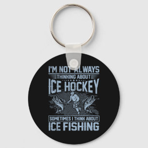 IjsHockey En Ijsvissen Grappige Visser Humor  Sleutelhanger