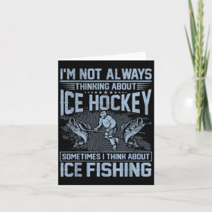 IJshockey en ijzel Gevist Funny Fisherman Humor Kaart