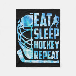 IjsHockey Eten Slapen Hockey Herhalen Grappige Jeu Fleece Deken