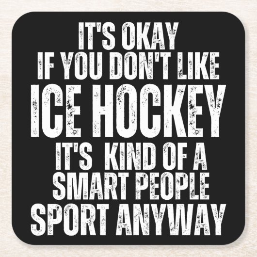 IJSHOCKEY FUN CITATEN KARTONNEN ONDERZETTERS (Voorkant)