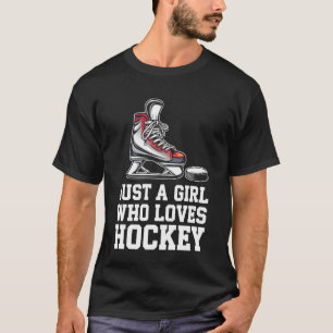 IJshockey Gewoon Een Meisje Dat Van Hockey Houdt T-shirt