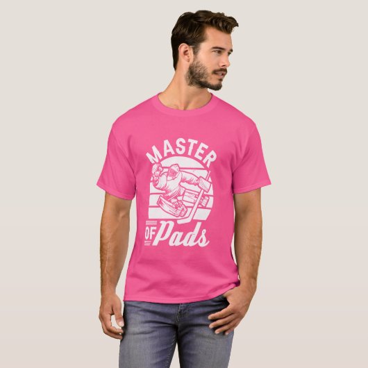 IJshockey Goalie - Doelman Handschoen Red Puck T-shirt (Voorkant volledig)