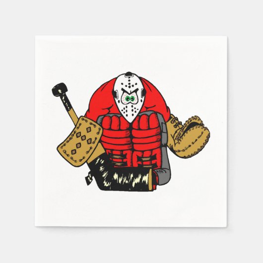 IJshockey Goalie Verjaardagsfeest Servet (Voorkant)