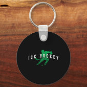 IJshockey groen team speler Varsity tekst Sleutelhanger (Voorkant)