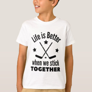 ijshockey: Het leven is beter als we bij elkaar bl T-shirt