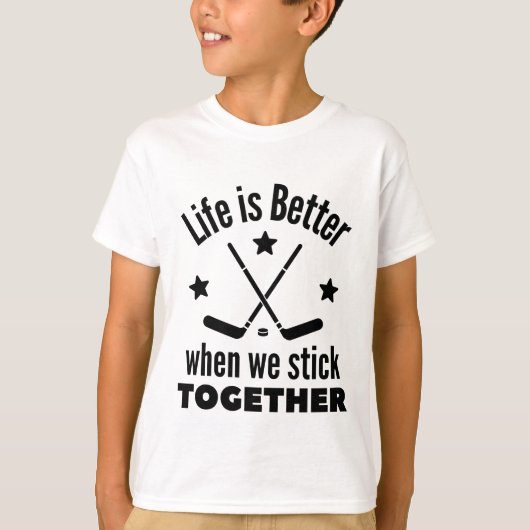 ijshockey: Het leven is beter als we bij elkaar bl T-shirt (Voorkant)