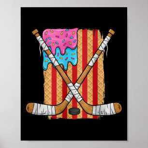 IJshockey Ijs Drip Jongens Amerikaanse Vlag Jeugd Poster