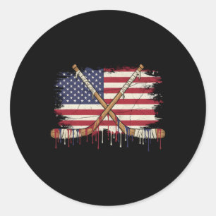 IJshockey Ijs Drip Jongens Amerikaanse Vlag Jeugd Ronde Sticker