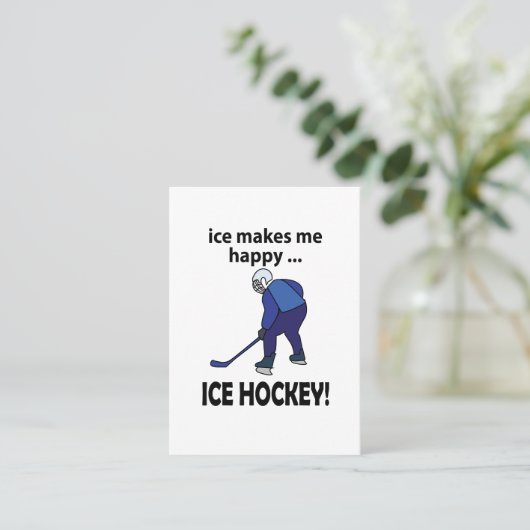 IJshockey ijs maakt me blij ijshockey Visitekaartje (Staand voorkant)