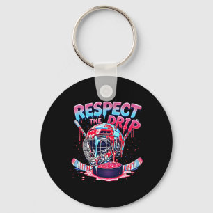 IJshockey IJscrensdrip Met Strooisel Speldag Sleutelhanger