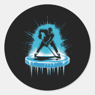 IJshockey Illustratie Grafisch (1) Ronde Sticker