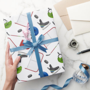 IJshockey Inpakpapier, Winter Sport Cadeauverpakki Cadeaupapier