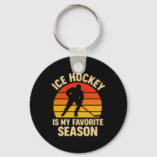 IJshockey is mijn favoriete seizoen Retro Vintage Sleutelhanger