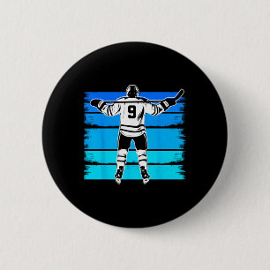 IJshockey Jongens Nummer 9 9e Verjaardag 9 Jaar Ou Ronde Button 5,7 Cm