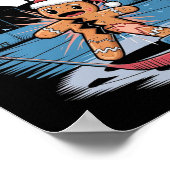 IJshockey Kerst Gingerbread  Poster (Hoek)
