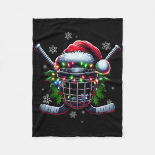 IJshockey Kerst Helmet Kerstman Hoed Winter Sport Fleece Deken