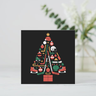 IJshockey Kerstboom Kerst Sporten  Feestdagenkaart