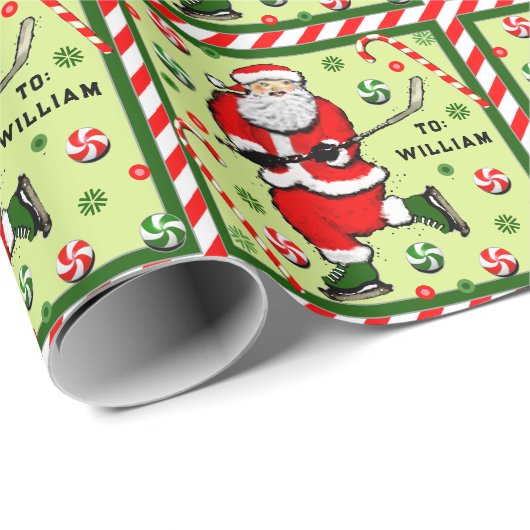 IJshockey Kerstcadeau Cadeaupapier (Rol Hoek)