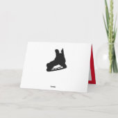 Ijshockey kerstkaart - zwarte rode doelverdediger kaart (Achterkant)