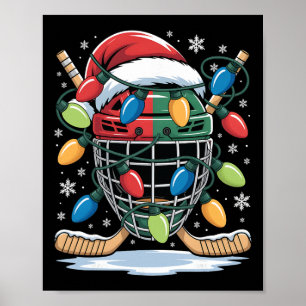 IJshockey Kerstman Kerst Lichtjes Hockey Liefde Poster