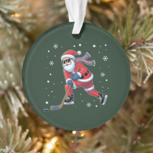IJshockey Kerstman Kerst spelen ijssporten team Ornament