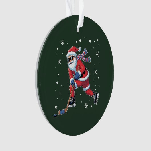 IJshockey Kerstman spelen Ice Sports Team Ornament (voorkant)