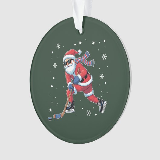 IJshockey Kerstman spelen Ice Sports Team Ornament (voorkant)