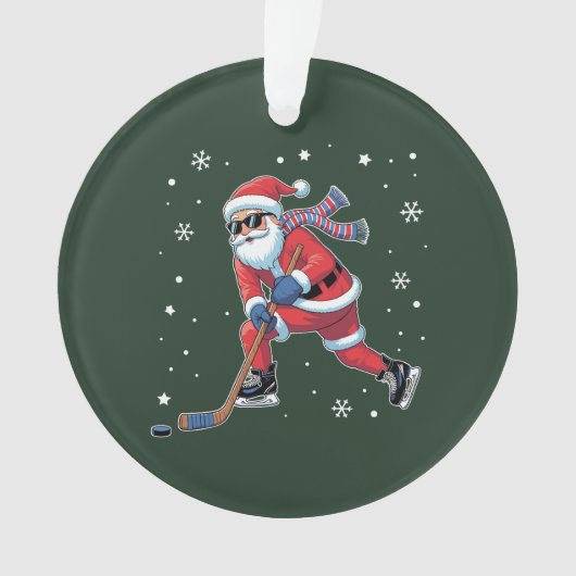 IJshockey Kerstman spelen Ice Sports Team Ornament (voorkant)