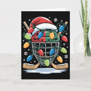 IJshockey Kerstmis Kerstman Kerstlichtjes Hockey L Kaart