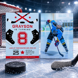 IjsHockey Kinderen Verjaardagsfeest Uitnodiging