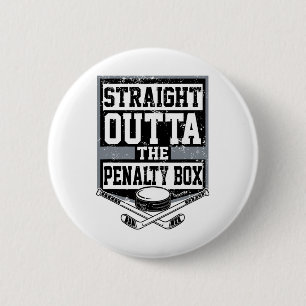 IJshockey Komt Rechtstreeks Uit De Strafbank Leuke Ronde Button 5,7 Cm