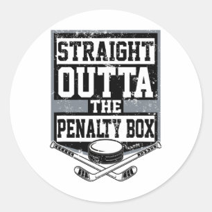 IJshockey Komt Rechtstreeks Uit De Strafbank Leuke Ronde Sticker