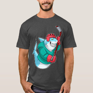 IJshockey met ijshockeystick Helm T-shirt