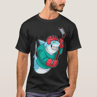 IJshockey met ijshockeystick Helm T-shirt