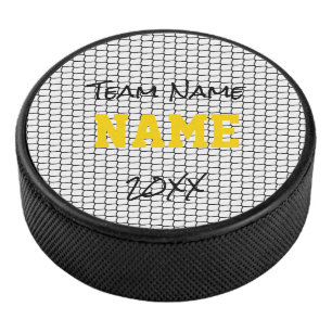 IJshockey Net Sport TEAM NAAM JAAR Zwart Goud Hockey Puck