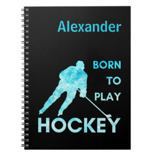 IJshockey notebook Geboren in bevroren blauw Notitieboek