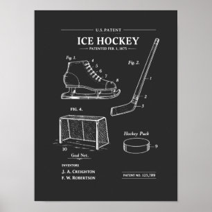 IJshockey octrooi blauwdruk Poster