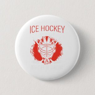 IJshockey Omdat Moord Verkeerd Is IJshockey Spelen Ronde Button 5,7 Cm
