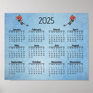 IJshockey ontwerp 2025 kalenderposter Poster